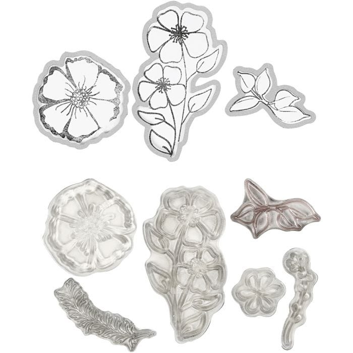 Timbri trasparenti e fustelle, farfalle, 1 pz