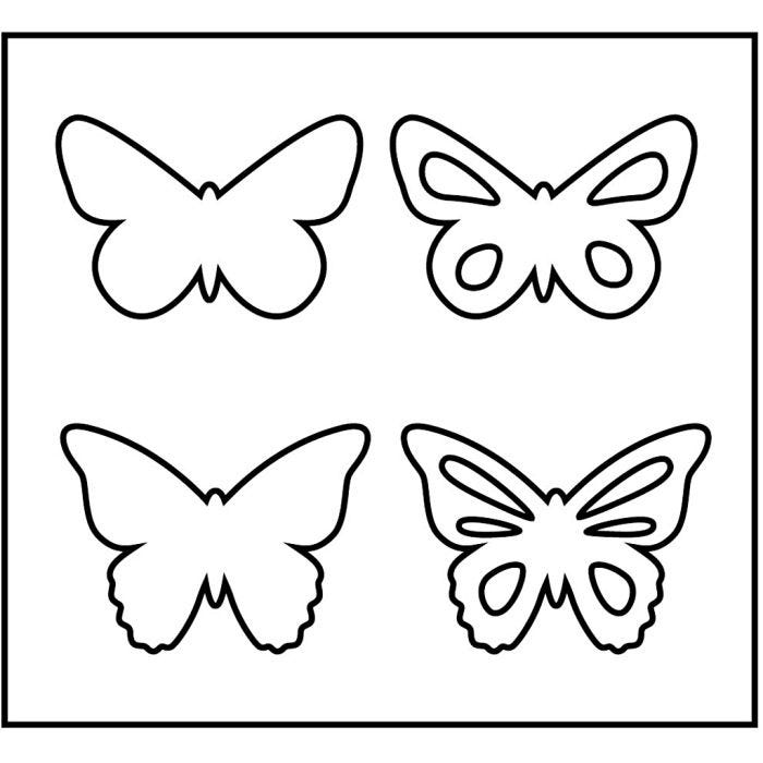 Fustella in acciaio, farfalle, misura 14x15,25 cm, spess. 15 mm, 1 pz
