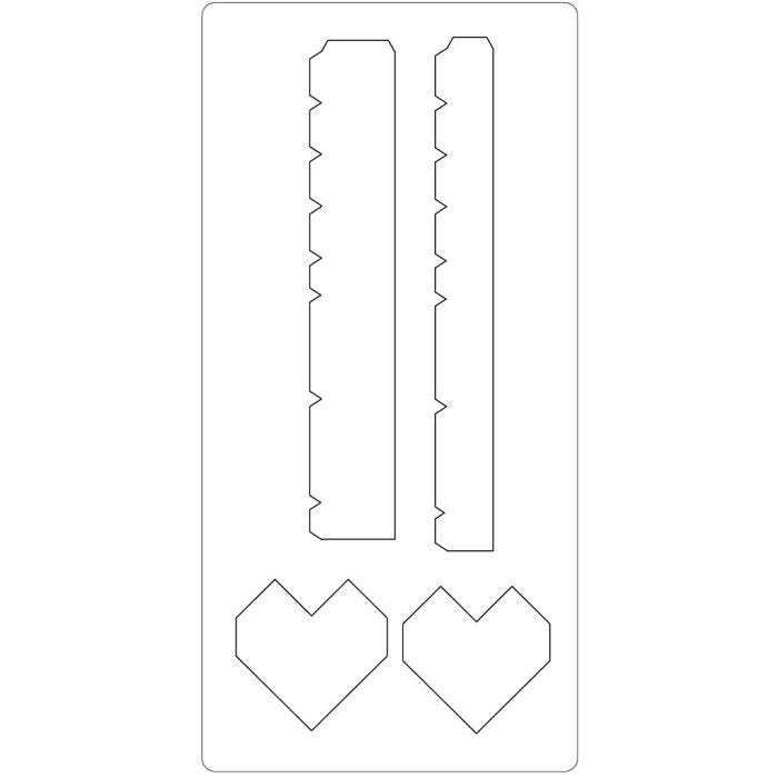 Fustella in acciaio, scatola cuore, misura 15,2x30,37 cm, spess. 15 mm, 1 pz