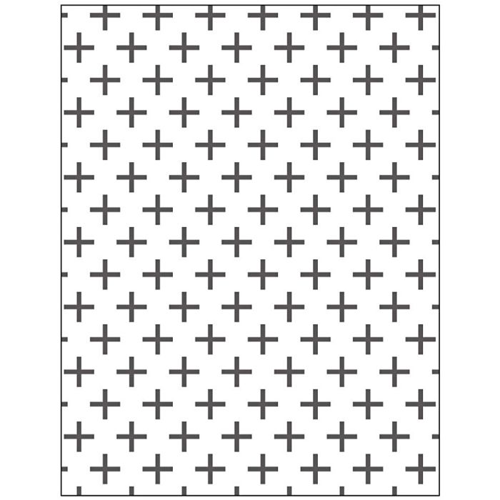 Mascherina per embossing, croci, misura 11x14 cm, spess. 2 mm, 1 pz
