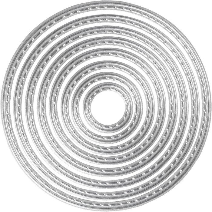 Mascherina per embossing e fustella, cerchi, diam 1,5-7 cm, 1 pz