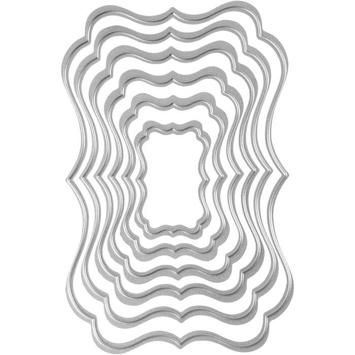 Mascherina per embossing e fustella, etichette, misura 2,5x4-8x12 cm, 1 pz