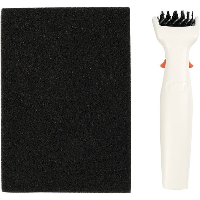 Pennello per fustelle e tappetino in gomma, misura 4x15,5 cm, 1 pz
