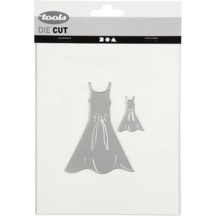 Mascherina per embossing e fustella, abiti, misura 27x35+26x90 mm, 1 pz