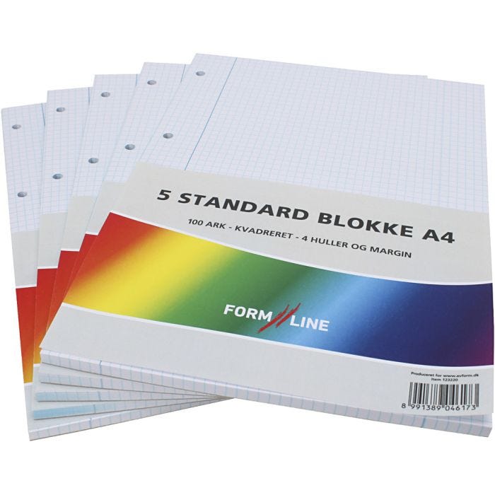 Blocco da disegno, Quadrato, A4, misura 21x29,7 cm, 60 g, 5 pz/ 1 conf.