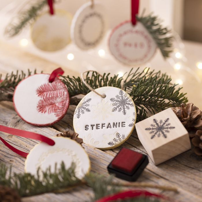 Decorazioni natalizie in argilla stampata autoindurente