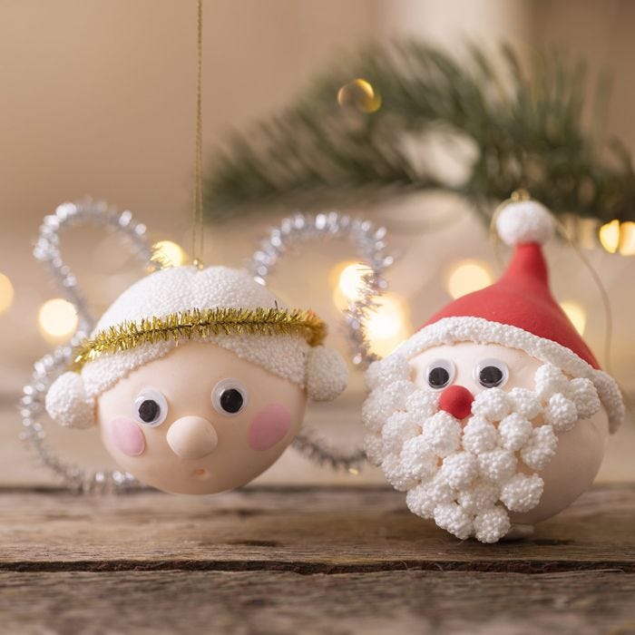 Babbo Natale e angelo in Silk Clay® e Foam Clay®