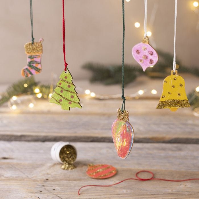 Decorazioni natalizie con glitter bio
