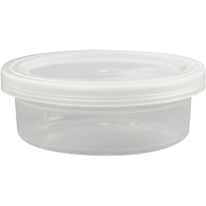 Barattoli in plastica con tappo, H: 24 mm, diam 68 mm, 45 ml, 20 pz/ 1 conf.
