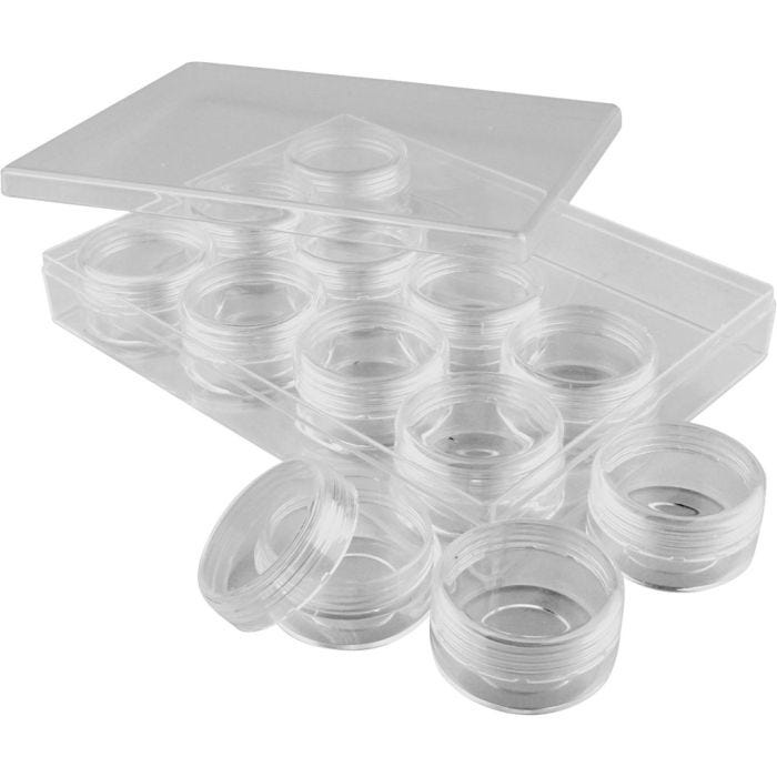 Contenitori, H: 20 mm, diam 35 mm, 10 ml, 12 pz/ 1 set