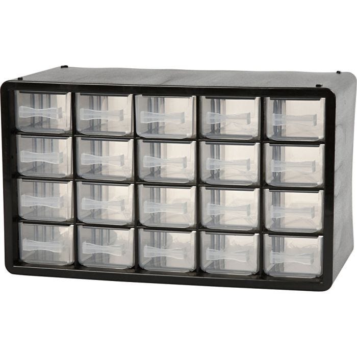 Armadietto a scomparti, dim. PC 20, misura 18,4x30,5x14,9 cm, misura buco 55x37 mm, 1 set