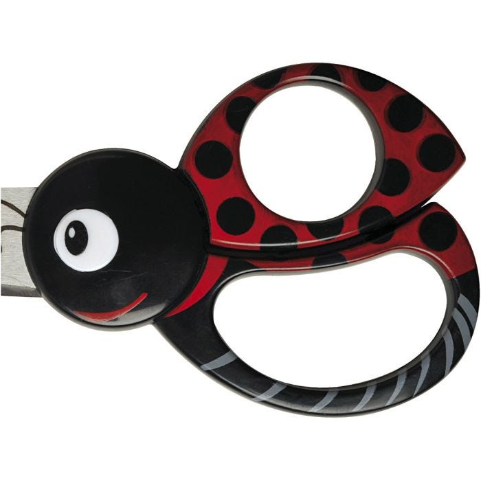 Forbici Animali per Bambini, coccinella, L: 13 cm, 1 pz
