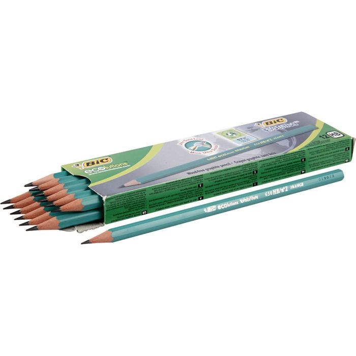 BIC Matite Evolution, L: 17,5 cm, HB, spess. 7 mm, mina 2 mm, 12 pz/ 1 conf.