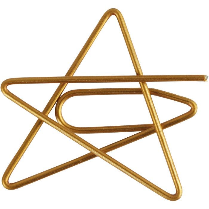 Fermagli, stella, misura 30x30 mm, oro, 6 pz/ 1 conf.