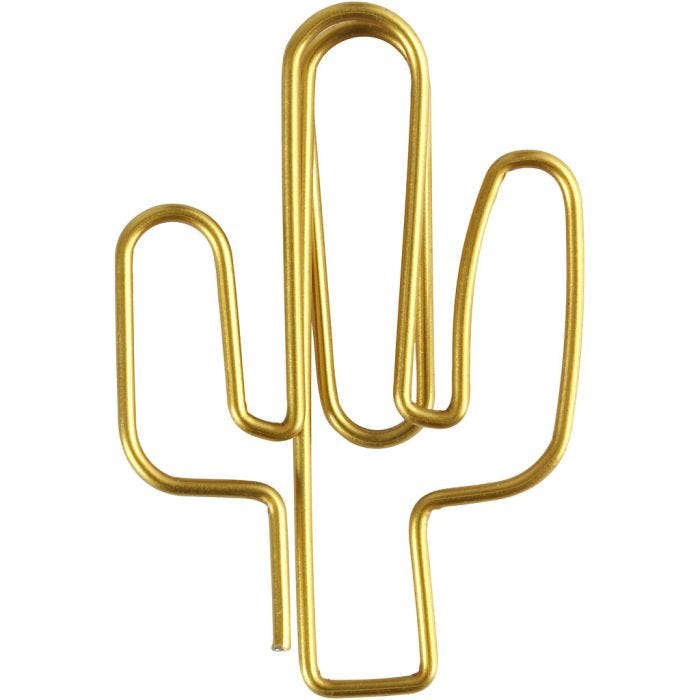 Fermagli, cactus, misura 40x30 mm, oro, 6 pz/ 1 conf.