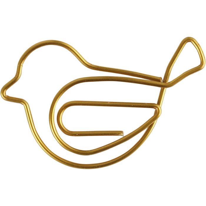 Fermagli, uccellino, misura 32x40 mm, oro, 6 pz/ 1 conf.