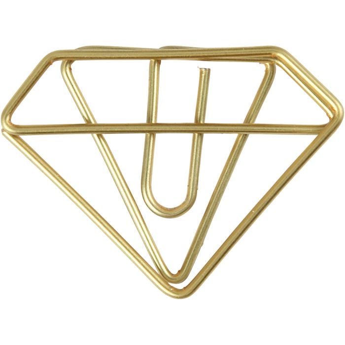Fermagli, diamante, H: 25 mm, L: 35 mm, oro, 6 pz/ 1 conf.