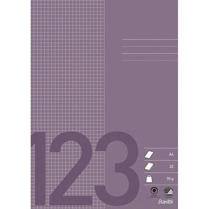 A4, Numero di pagina 64, 70 g, viola, 1 pz