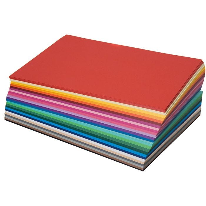 Carta da taglio tono su tono, A4, 130 g, 20x25 fgl. asst., 500 fgl./ 1 conf.