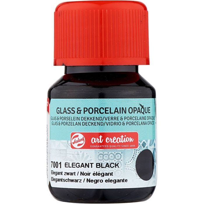 vernice per ceramica e porcellana, nero, 30 ml/ 1 bott.