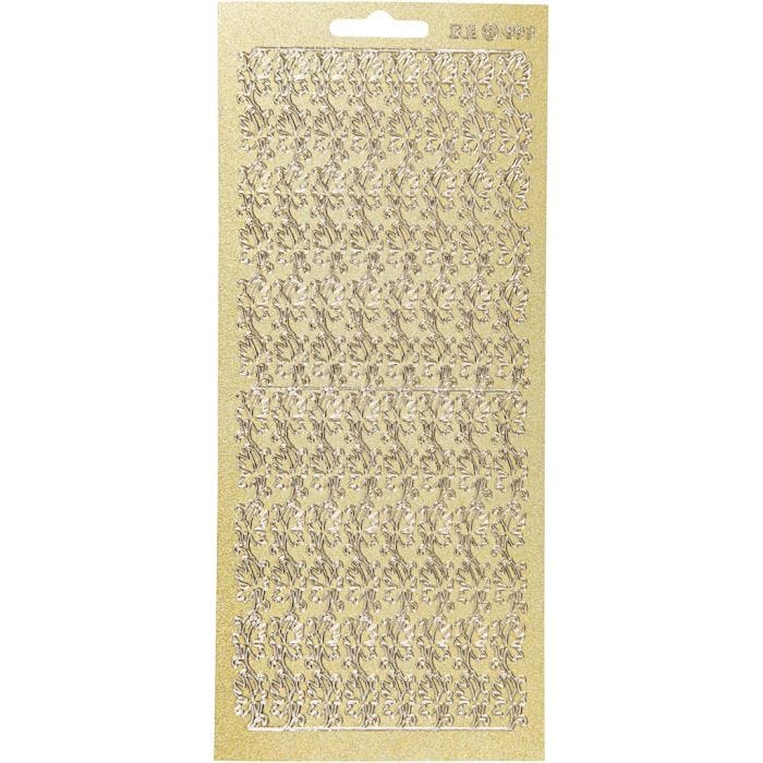 Stickers, bordi, foglio 10x23 cm, oro, 1 fgl.