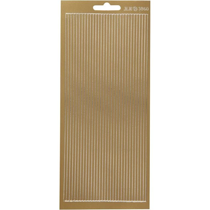 Stickers, bordi, foglio 10x23 cm, oro, 1 fgl.