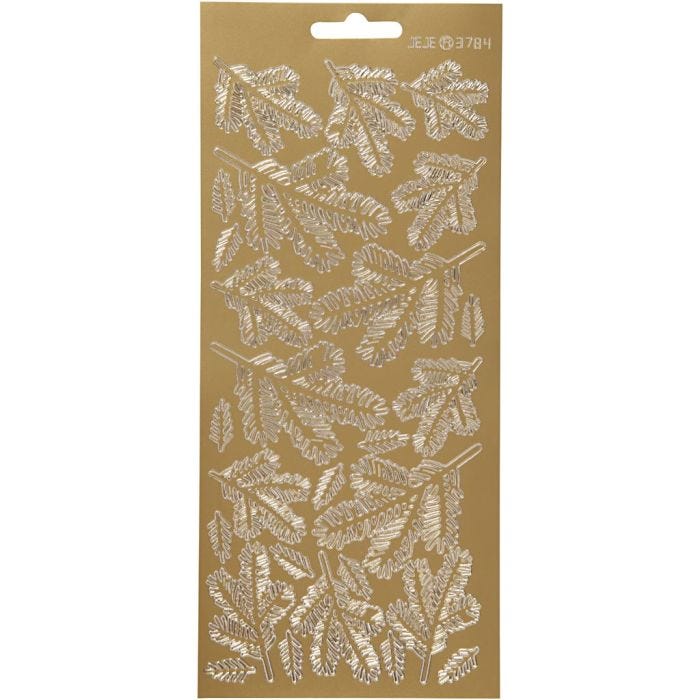 Stickers, ramoscelli, foglio 10x23 cm, oro, 1 fgl.