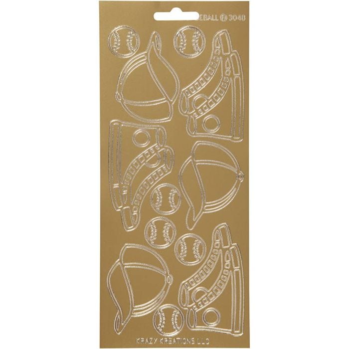 Stickers, sport, foglio 10x23 cm, oro, 1 fgl.