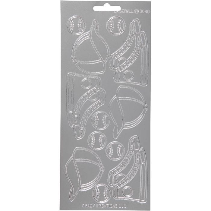 Stickers, sport, foglio 10x23 cm, argento, 1 fgl.