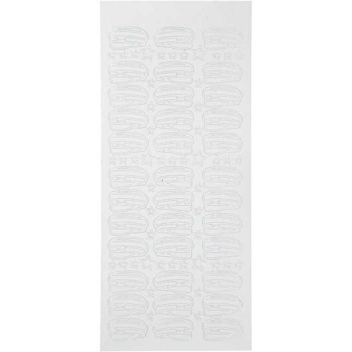 Stickers, cappelli da studenti, foglio 10x23 cm, bianco, 1 fgl.