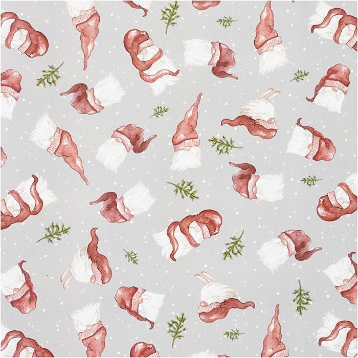 Confezione regalo, Babbo Natale con un grande cappello, L: 70 cm, 80 g, 2 m/ 1 rot.