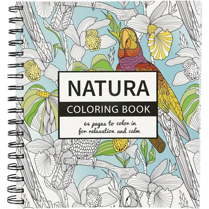 Libro da colorare Mindfullness, natura, misura 19,5x23 cm, Numero di pagina 64, 1 pz