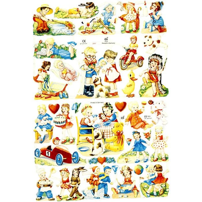 Figure fustellate vintage, Bambini, foglio 16,5x23,5 cm, 2 fgl./ 1 conf.
