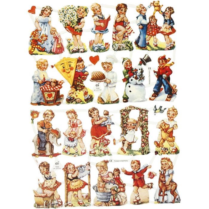 Figure fustellate vintage, Bambini Vintage, foglio 16,5x23,5 cm, 2 fgl./ 1 conf.