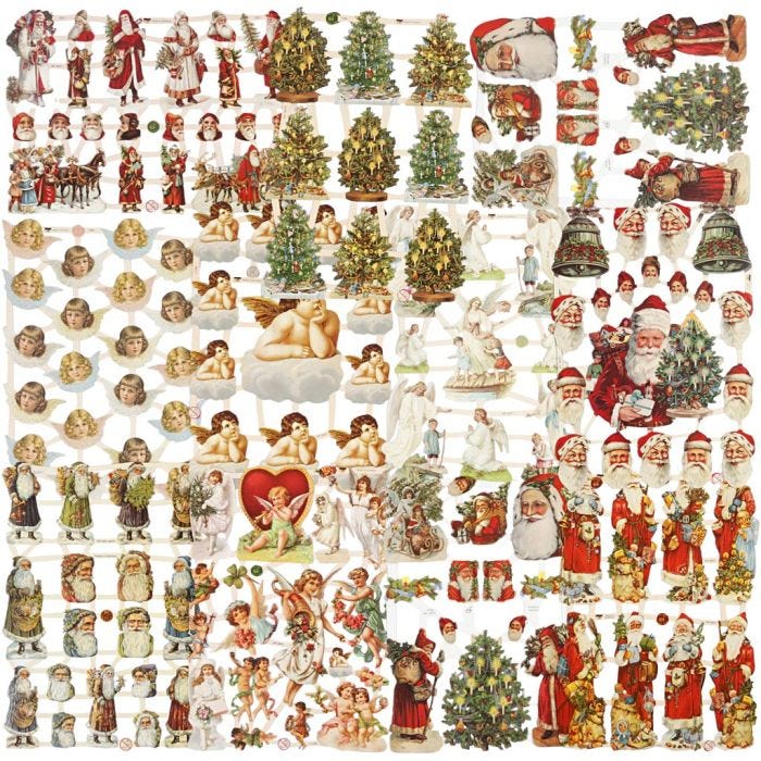 Figure fustellate vintage, Natale, foglio 16,5x23,5 cm, 30 fgl./ 1 conf.
