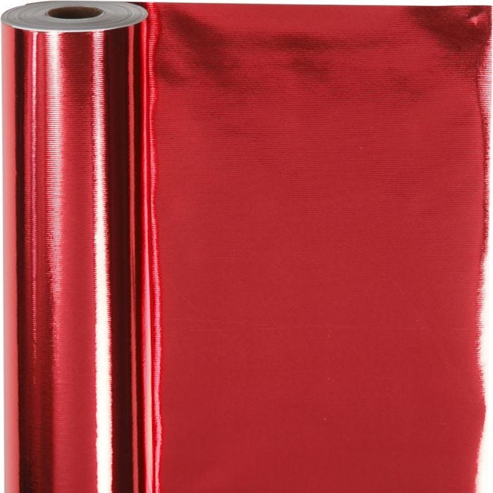 Carta da regalo, L: 50 cm, 65 g, rosso, 100 m/ 1 rot.