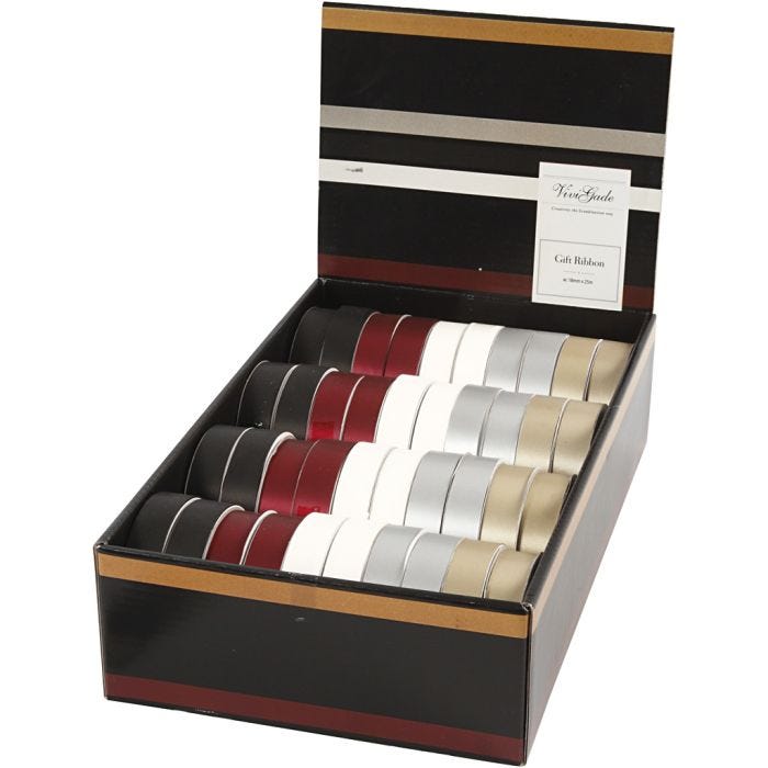 Nastro arricciabile, L: 18 mm, colori asst., 40x25 m/ 1 conf.