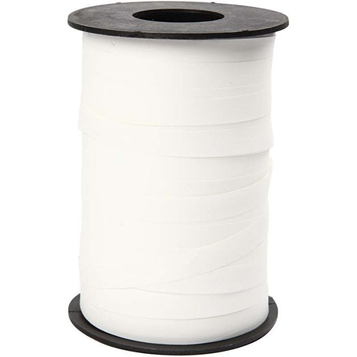 Nastro arricciabile, L: 10 mm, opaco, bianco, 250 m/ 1 rot.