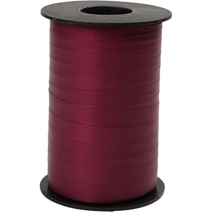 Nastro arricciabile, L: 10 mm, opaco, rosso scuro, 250 m/ 1 rot.