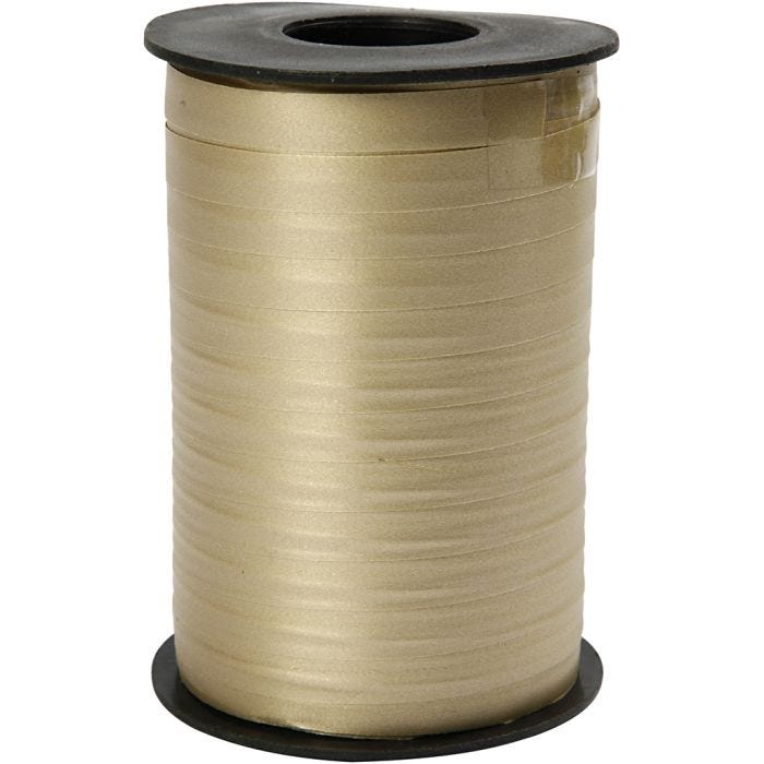 Nastro arricciabile, L: 10 mm, opaco, oro, 250 m/ 1 rot.