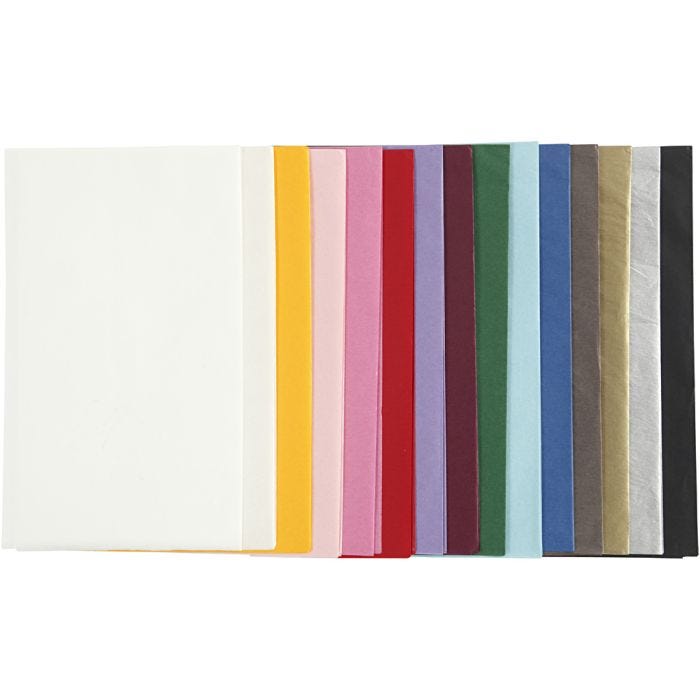 Carta Velina, foglio 50x70 cm, 17 g, colori asst., 15x2 fgl./ 1 conf.
