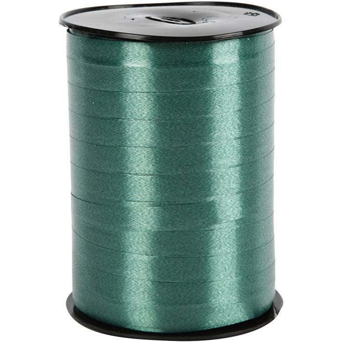 Nastro arricciabile, L: 10 mm, brillante, verde scuro, 250 m/ 1 rot.