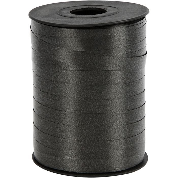 Nastro arricciabile, L: 10 mm, brillante, nero, 250 m/ 1 rot.