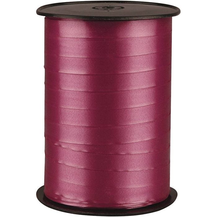 Nastro arricciabile, L: 10 mm, brillante, rubino, 250 m/ 1 rot.