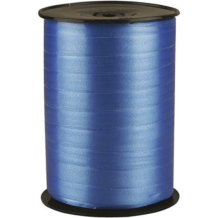 Nastro arricciabile, L: 10 mm, brillante, blu, 250 m/ 1 rot.
