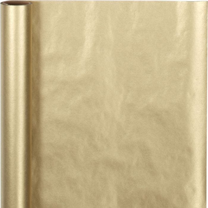 Carta regalo, L: 50 cm, 60 g, oro, 5 m/ 1 rot.