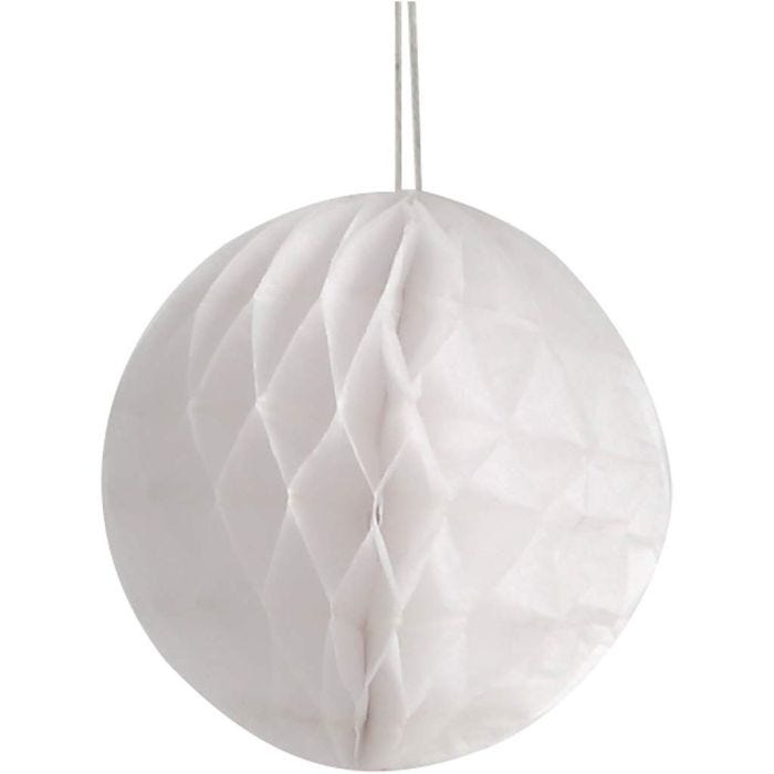 Decorazioni a nido d'ape, diam 8 cm, bianco, 10 pz/ 1 conf.
