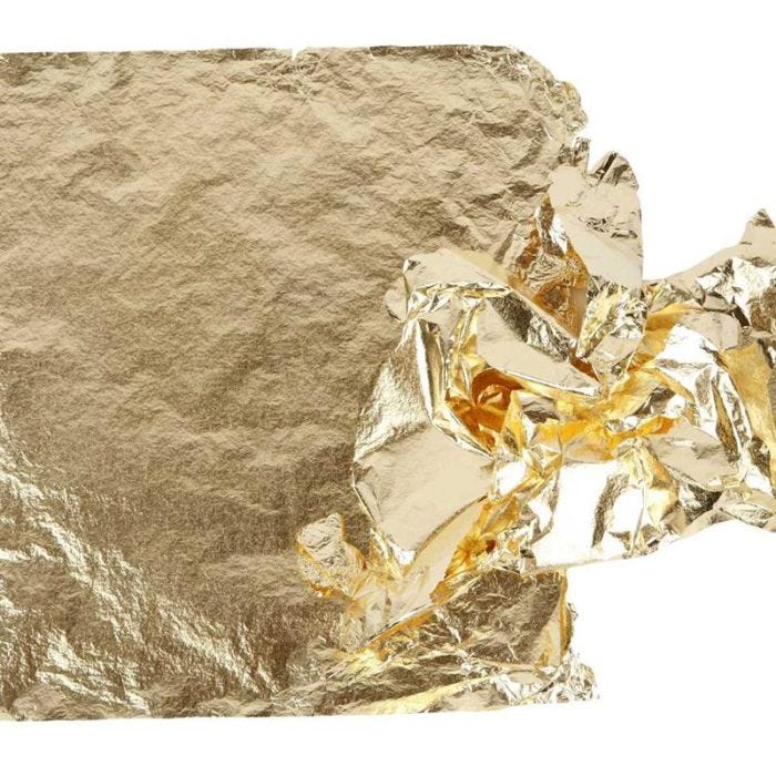Foglia di metallo imitazione, foglio 16x16 cm, oro, 0,625 m2, 25 fgl./ 1 conf.