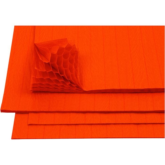 Carta a nido d'ape, foglio 28x17,8 cm, arancio, 8 fgl./ 1 conf.