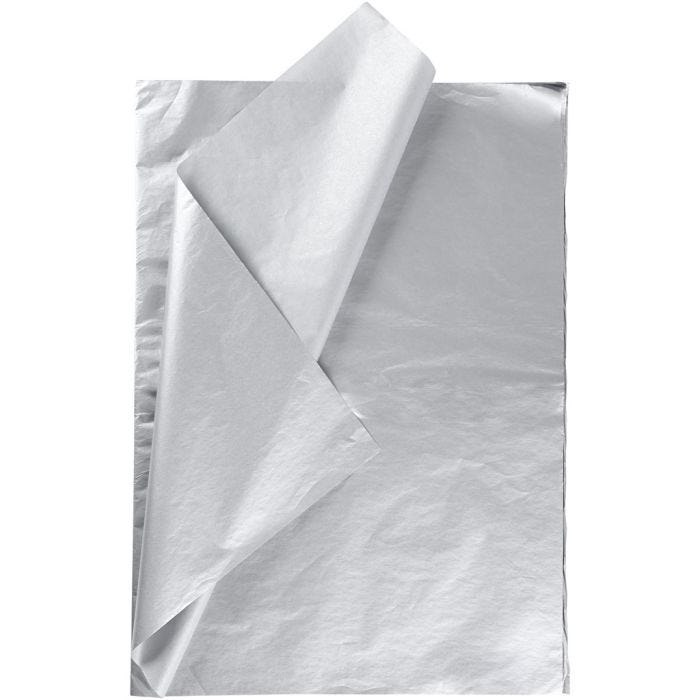 Carta Velina, foglio 50x70 cm, 14 g, argento, 25 fgl./ 1 conf.